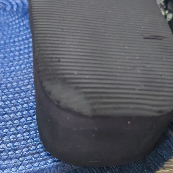 Black Flip Flops with Rhinestone Embellishments - Picture 6 of 9